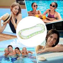 Inflatable Pool Float | Fun Glitter Sunflower Design With Headrest - Pool Float Lounge, Raft, Hammock | Water Park Party, Summer Lakeside Sunbathing, Easy To Carry, Pool Float - Multicolor - View 5