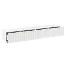 TV Cabinet, Modern TV Lowboard With Wave Front, Generous Storage Space, Push-To-Open – Minimalist TV Furniture For Living Room - 白色 - 查看 7