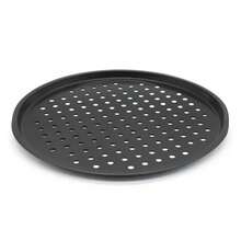 Set de 2 Bandejas de Hornear Pizza de Acero Perforada Tamaño 29 cm y 33 5 cm Juego de Bandejas Perforadas para Pizza Antiadherentes Resistentes al Calor Ideales para Horno Casero Restaurante Pizzeria Cocinar Hornear Pizza Pan Galletas y Otros Productos de Reposteria - Juego de 2 /33,5cm+29cm+Guante - Ver 8