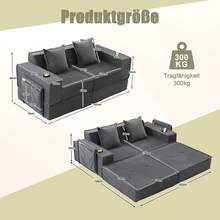 Modern Sofa Bed Frame Beige 2 Seat - 深灰色雙座 - 查看 9