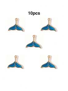 10/20pcs Cartoon Ocean Creature Oil Drop Pendant Creative DIY Necklace Earrings Jewelry Accessories Keychain Charm - Multicolor - View 21