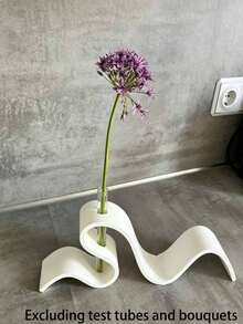1pc Wavy Shaped Flower Vase, Ribbon Shaped Book Storage Rack, Decorative Storage, Home Decor Vase, Flower Pot, Creative Bookend, Minimalist Wavy Design, Suitable For Study, Office Desk, Living Room, Home Decor, Decorative Ornament, Other Storage Rack, Wedding, Dorm Storage - Multiple Styles - View 11