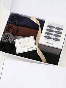 9PCS Women's New Large Size Hijab + Beanie + Brooch Headscarf Long Scarf Solid Color Casual Soft Delicate Gift Box Set Skin-Friendly Soft Breathable - Multicolor - View 17