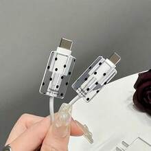 黑色波點英倫風透明充電器保護殼，適用於 iPhone 18W-20W，含線材保護殼套組 - 彩色 - 查看 2