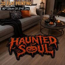 1pc Halloween Horror Spirit Decorative Rug, Home Decor, Area Rug, Casual Blanket, Bedside Rug, Bedroom Rug, Washable Rug - Multicolor - View 4