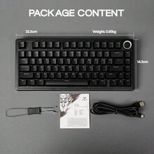 AULA F75 Wired Mechanical Keyboard RGB Backlight Gasket Soft Typing PBT Keycap Compact 80 Keys Gaming Keyboard With Volume Knob - View 10