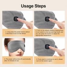 Hailicare Hot Compress Eye Massager, 3-Level Temperature Control Smart Timer, Relieves Eye Fatigue For Men And Women, Light-Blocking Heated Eye Mask, Rechargeable 1000mAh Battery, Detachable And Washable, Best Gift, Portable Eye Care Hot Compress For Home And Travel - View 9
