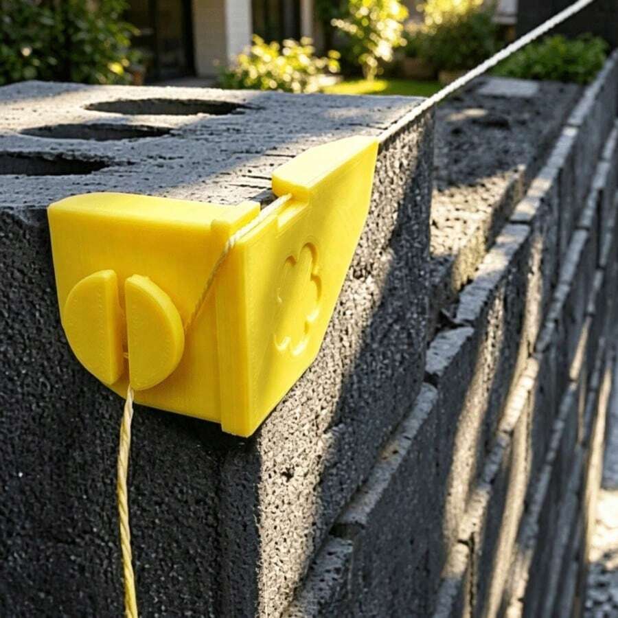 Yellow Brick Line Anchor 2/1pc, Plastic Brick Corner Line Fixer, Construction Masonry Auxiliary Tool, Practical Gift For Bricklayers And Masons - A - View 1