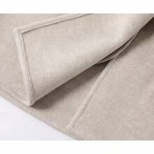 Mantel Wol Dua Sisi dengan Desain Elegan, Jaket Kancing Warna Polos, Cocok untuk Kuliah, Kantor, Sehari-hari, Musim Gugur/Musim Dingin, Liburan, dan Kasual. - Aprikot - View 4