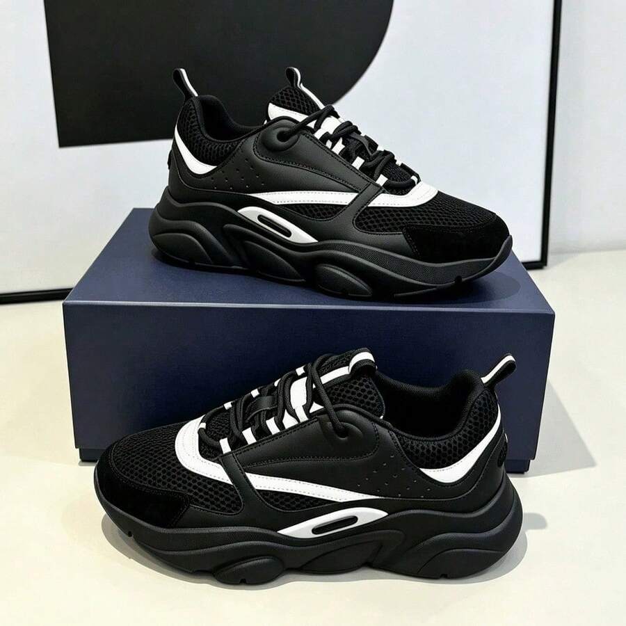 New CD Sneakers, Dad Shoes For Couples, Retro-Style Platform Sneakers, Breathable And Versatile - 02黑色 - 查看 1
