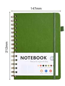 Cuaderno de espiral con líneas para mujeres & hombres, cuaderno para trabajo, toma de notas y suministros de oficina y escuela, A5, cuaderno con encuadernación de doble alambre perfecto para suministros de oficina & hogar y escuela - multicolor - Ver 13