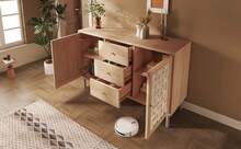 Sideboard Natural 120 X 40 X 75 Cm In Wood For Dining Room And Living Room - 橡木 - 查看 11