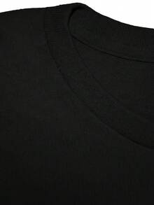 Women's Plus Size Combed Thin Cloud Cotton Crew Neck T-Shirt And Shorts Two-Piece Set - Lightweight And Stretchy For Outings And Home Wear - Black T-shirt - View 3