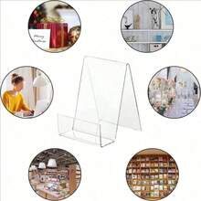 壓克力書架－水晶透明現代展示架，適用於書籍、雜誌、菜單、相簿，居家、辦公室或商業用途 - 無色 - 查看 4