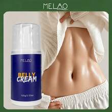 MELAO 100克/3.53盎司腹部霜，适用于腹部、臀部和大腿，蕴含天然油脂，紧致保湿按摩霜 - 100g - 查看 3