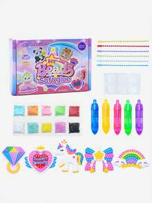 Children's Beaded Set, Bead Pen Art And Mosaic Craft Kit, Focus Game, Handmade Diamond Painting, DIY Craft Kit With Colorful Bead Pens And Fun Templates, Creative Craft Activity For Boys And Girls (Accessory Colors Random) - Multicolor - View 11