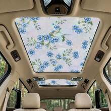 Blue Forget-Me-Not Floral Privacy Window Film | 3D Rainbow Static Cling Glass Sticker, Glue-Free Heat Control UV Protection Decal, Suitable For Home Bathroom Kitchen Bedroom - Blue Window Sticker - View 7