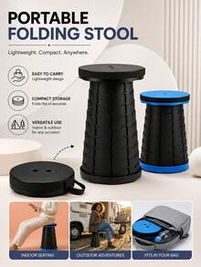 Ultra-Portable Folding Stool, 400 Lbs Weight Capacity, Quick Assembly And Easy Storage, Compact Size Fits In Backpack, Lightweight Rainbow Color Stool, Suitable For Camping, Hiking, Fishing And Indoor/Outdoor Use - Multicolor - View 2
