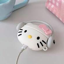 [Authorized]1PC Sanrio Hello Kitty Cartoon Headset Case, Compatible With 1/2/3/4/Pro/Pro2/Pro3 Wireless Bluetooth Earbuds, Bow Hello Kitty Apple Earphone Protective Cover - Multicolor - View 7