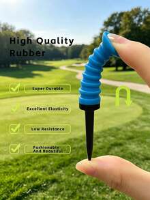83mm/3.24 Inch Elastic Rubber Golf Tee, Flexible And Durable Golf Accessory - Multicolor - View 5