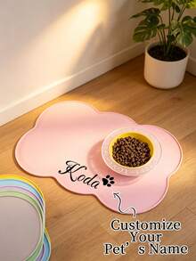 Customizable Pet Feeding Mat (1pc), Supports Personalized Name Customization, Suitable For Cats And Dogs, Non-Slip Rubber Bottom, Minimalist Design Style, Perfect Gift For Pet Owners - Multicolor - View 4
