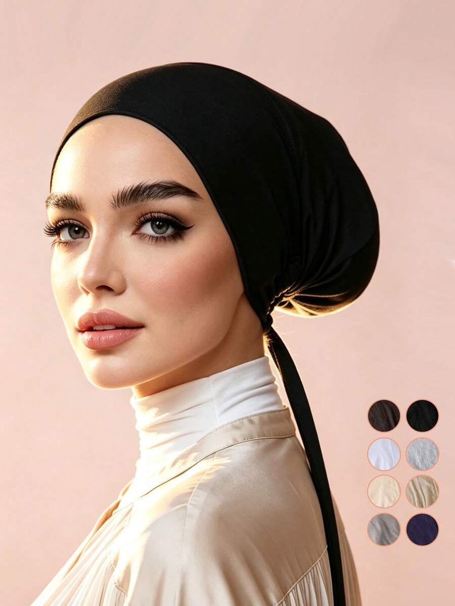 1 pieza Gorro de punto con lazo para mujer, pañuelo para la cabeza, diadema antideslizante, banda para el cabello, gorro