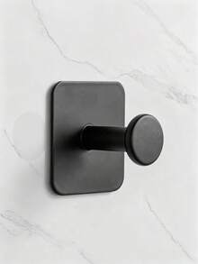 4pcs Matte Black Self-Adhesive Wall Hooks, Drill-Free Waterproof Heavy Duty Adhesive Hooks, 10kg Load Capacity, Multi-Purpose Hooks Suitable For Bathroom Towels, Bathrobes, Kitchen, Hats - Multicolor - View 6