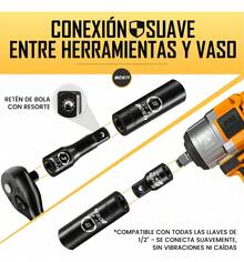 72 Pzas Juego De Dados De Impacto De 1/2 PuLG Con Matraca - negro - Ver 5