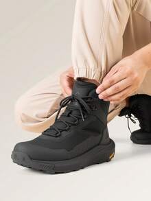 Men's Tactical Hiking Boots Lightweight, Cushioned Sole For All-Day Comfort, Side Zipper For Easy On/Off, Motorcycle Combat-Style, Military-Inspired - 黑色 - 查看 2
