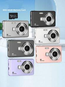 Fashionable And Easy-To-Use High-Definition Digital Camera, 2.4-Inch IPS Screen, Auto Focus, With Supplementary Light, Capable Of Taking Photos And Videos, Portable CCD, Equipped With 64G Memory Card, Easy To Operate, Ideal Gift For Festivals - Multicolor - View 2