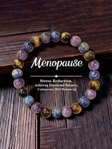 Women's Menopause Support Bracelet - Soothing Crystal Beads Help Relieve Irritability, Promote Relaxation And Restore Hormonal Balance - Fashionable Daily Wear (Natural Stone Color And Shape May Vary) - Multi-color 4 - View 1