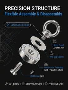 Strong Magnetic Salvage Tool, Magnetic Fixing Device, Magnet Suction Cup Base, Deep Sea Strong Magnetic Magnet - A - View 6