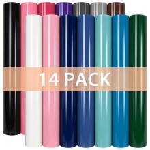Permanent Adhesive Vinyl, 14 Pack Glossy, 12 X 10 Inches, For Craft Projects Permanent Adhesive Vinyl Sheets, Bundle For Silhouette Cameo Cutting Machines - Mixed Colors - View 12