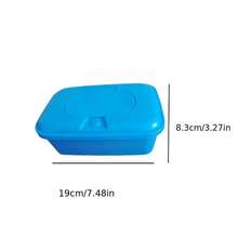 1pc Flip Lid Wet Wipes Box, Sealed Moisture-Proof Tissue Storage Box, Desktop Organizer Container For Home, Can Hold Disposable Gloves, Masks, Tissues And Wet Wipes - Blue - View 5
