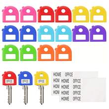 1/3/8 Different Colors Labeled Key Caps, 2.8cm/1.1in Retractable Key Identifiers, Fits Most Keys, Soft Touch Key Covers With Identification Labels, Easily Identify Door Keys - Stylish, Easy To Install, Includes Blank And Pre-Printed Labels, Home Office Organization Accessories For Men And Women - Multicolor - View 3