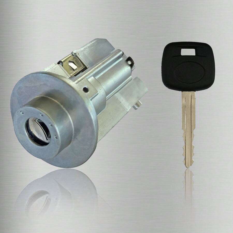 1pc Copper Zinc Alloy Silver Car Ignition Lock, Suitable For Camry Crown RAV4 Reiz Series Ignition Lock, 1 Key - A - View 1