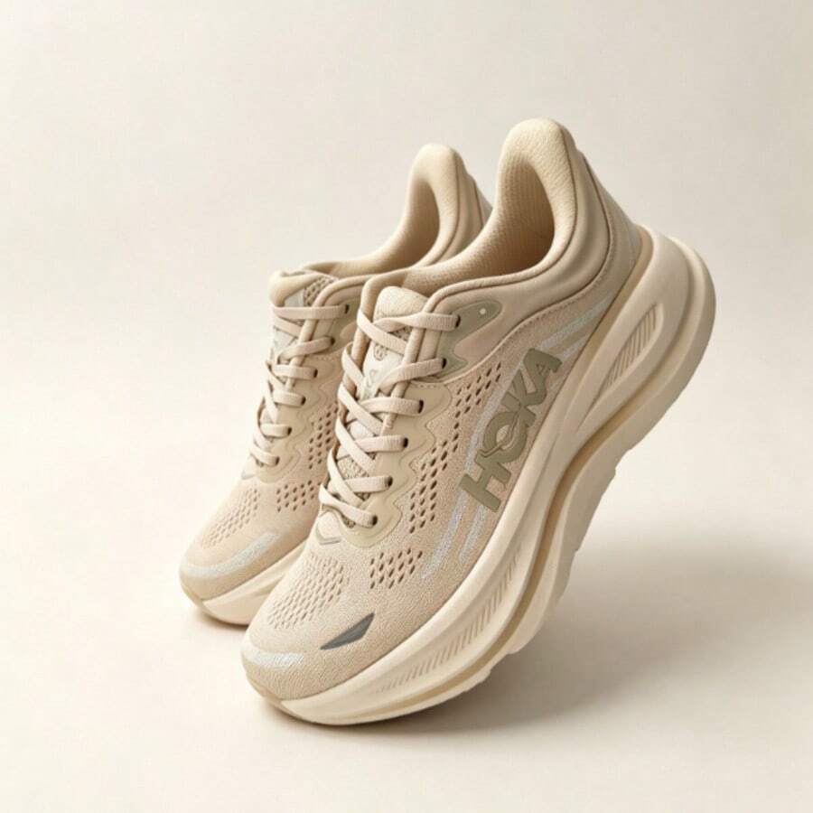 男款 Hoka One One 全季公路跑鞋 BONDI 9 透氣輕量舒適緩震防滑燕麥色 - 燕麥色男款 - 查看 1