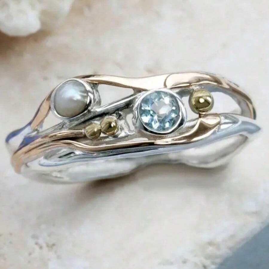 Gmzalx Fresh Elegant Women's Hollow Thin Ring, Decorative Design, Suitable For Daily Casual, Commuting, Party And Multiple Occasions - Multicolor - View 1