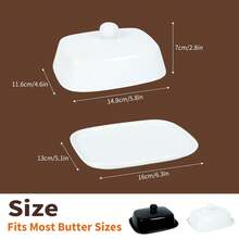 Ceramic Butter Dish With Lid, Keeps And Fresh, Durable Butter Tray For Daily Home Use, Dishwasher And Refrigerator , Kitchen Home Gift - View 4