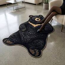 1 pieza Alfombra decorativa de oso negro, tapete de piso, alfombra, alfombra de sala de estar, alfombra de área, alfombra grande, alfombra de dormitorio, alfombra universal - Multicolor - Ver 6