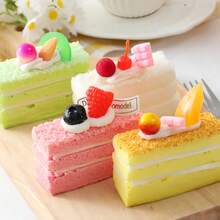 1 pieza Juguete squishy de pastel de mousse compacto con rebote lento, esponjoso y pegajoso, para apretar y aliviar la tensión diaria. Adorno versátil para escritorio de oficina, ideal para decoración DIY de fiestas, regalo de cumpleaños único y delicado para parejas que viajan. - Multicolor - Ver 6