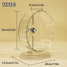 1pc Transparent Hamster Wheel With Stand, Silent Running Design, Detachable And Easy To Clean, Small Pet Activity Toy, Hamster Cage Accessory, Suitable For Hamsters, Gerbils And Mice, 3 Sizes Available, 2pcs Wheel A + Stand/1set - Multicolor - View 13