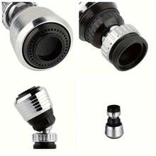 1 Set Faucet Aerator, 360° Rotating Water-Saving Faucet Nozzle, Includes Sealing Tape And Universal Adapter, Anti-Splash Faucet Filter, Suitable For Kitchen And Bathroom Sinks, Easy Installation Aerator - 1pc - View 11