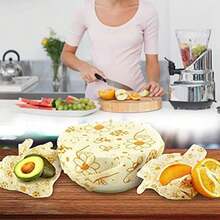 Hishop Reusable Beeswax Food Wrap 7 Pack - Perfect for Reusable Sandwich Bags and Covering Dishes - Eco-Friendly - Includes 1 S, 2 M, 2 L 2 XL Size Wraps LINAN001 -L8 - como en la imagen - Ver 5