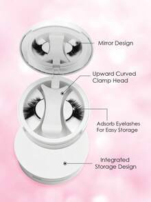 1 Pair Magnetic Half False Eyelashes, Cat Eye Look, Natural Long Style, Reusable, Suitable For Beginners - Half Eyelashes - View 4