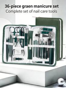 Juego de Cortaúñas de Acero Inoxidable con Degradado de Colores, Kit de Herramientas de Belleza para Manicura con Estuche con Cremallera, Cuidado de Uñas y Eliminación de Piel Muerta - Multicolor - Ver 17