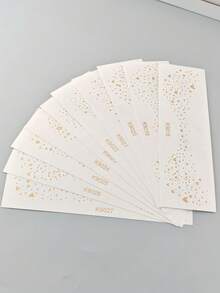 10入金色雀斑臉部貼紙，金屬亮片臨時紋身貼，防水金色雀斑紋身貼，星星與閃亮圖案，適用臉部彩妝、節慶、派對 - 彩色 - 查看 6