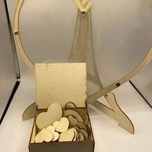 Romantic Wooden & Acrylic Heart Guestbook Box – 60 Or 80 Mix-And-Match Hearts For Weddings, Housewarmings, And Celebrations | Handcrafted Design, No Power Required | Elegant Message Display With Natural Wood Grain & Clear Acrylic Accents | Compact, L - 80pcs/box - View 9