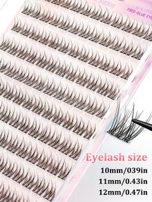 Glue-Free Fish Tail False Eyelashes, C Curl, 10-12mm Mixed Length, 120 Clusters Korean Style, Natural Eye Tail Extension, No Glue Needed, DIY Segmented Application, Save Makeup Time, Easy To Use, Suitable For Beginners, Flexible Realistic Eyelashes, Reusable, Perfect For Shopping, Dating, Holidays, Photoshoots, Great Holiday Gift For Best Friend Or Girlfriend - C - View 5