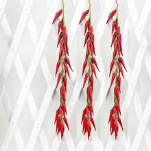 Artificial Vegetable & Fruit Crop Hanging Garland, Realistic Ginger, Corn, Sweet Potato, Red & Green Chili, Garlic, Peanut, Potato Assortment, Customizable Farm Harvest Scene Decor, Halloween & Autumn Home Decoration Props - Multicolor - View 9